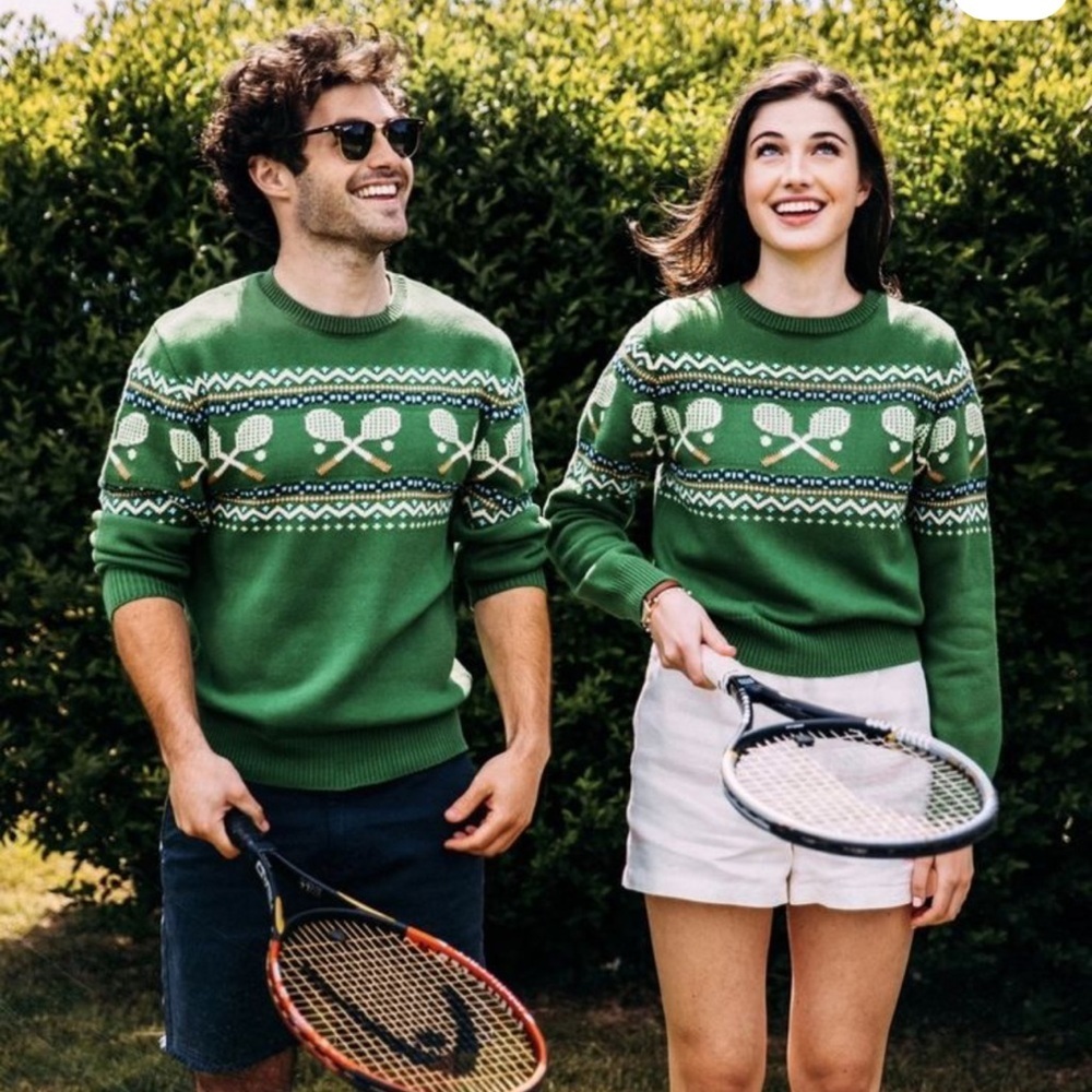 Kiel James Patrick Green Tennis Crewneck Sweater New with Tags!